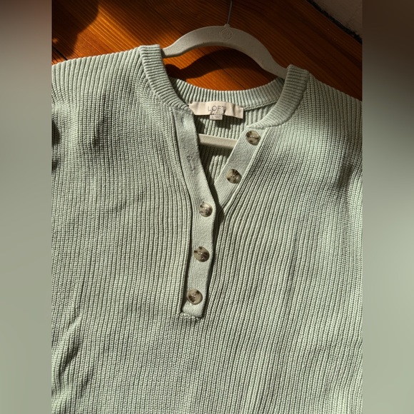 Loft Henley Sweater Size L Mint - Picture 4 of 6